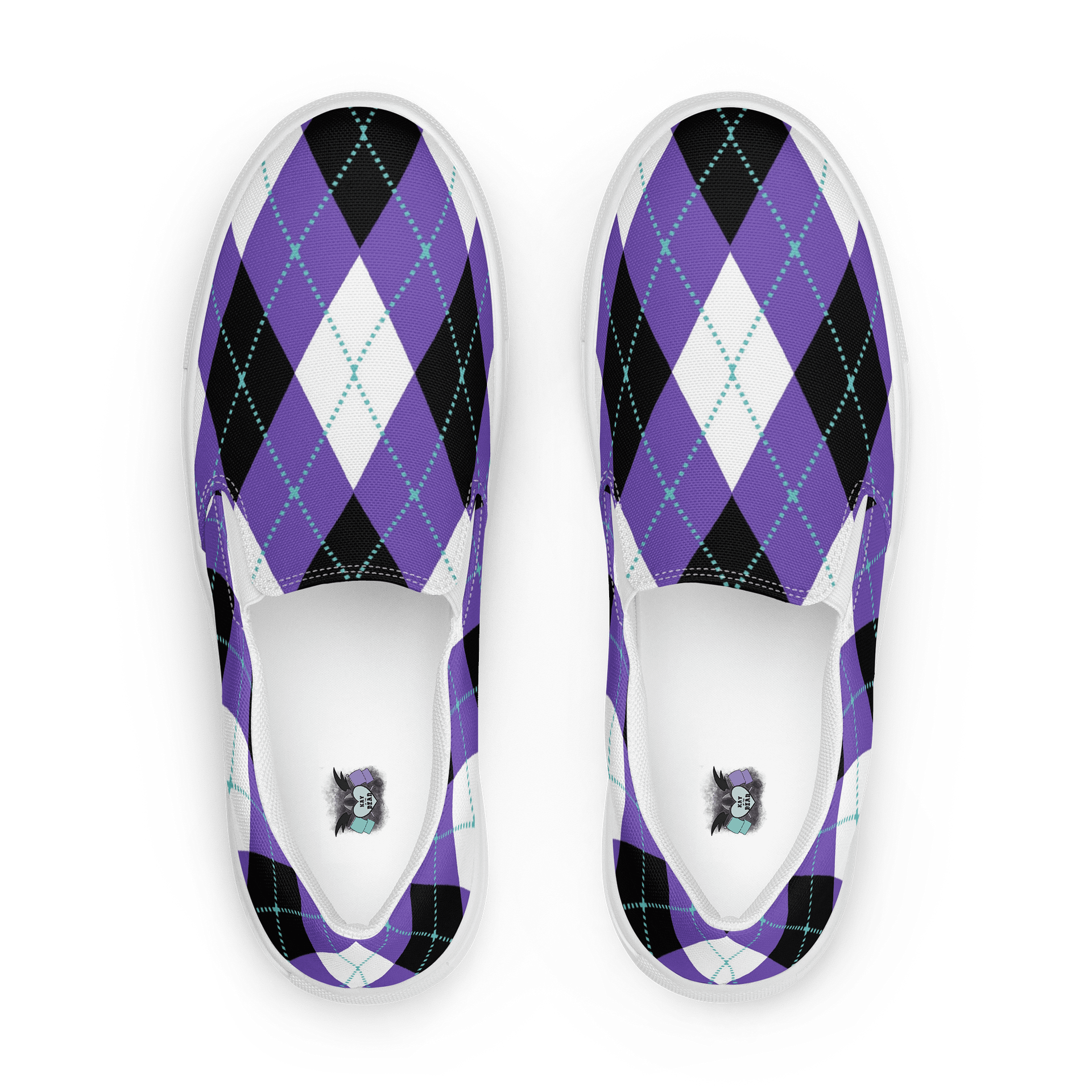 Purple Argyle Women's Slip-On Shoes product image (1)