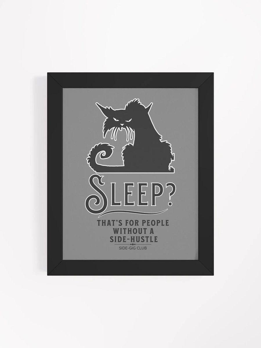 Sleepless Grind: Hustler Cat Wall Art (Framed) product image (45)