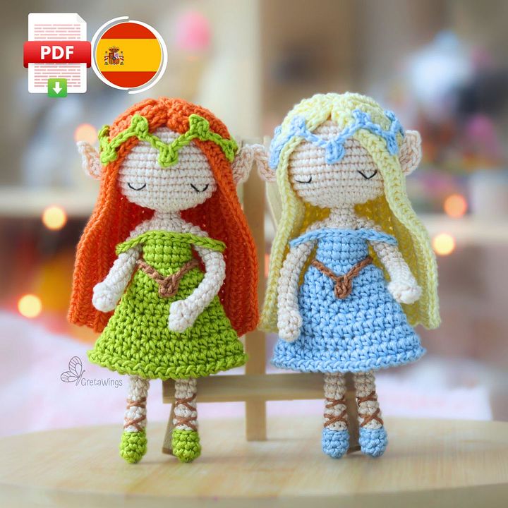 Patrón Amigurumi: Duende Mágico del Bosque Elyndra & Lunithiel- Patrón de muñeca Amigurumis de ganchillo (descarga digital) product image (1)