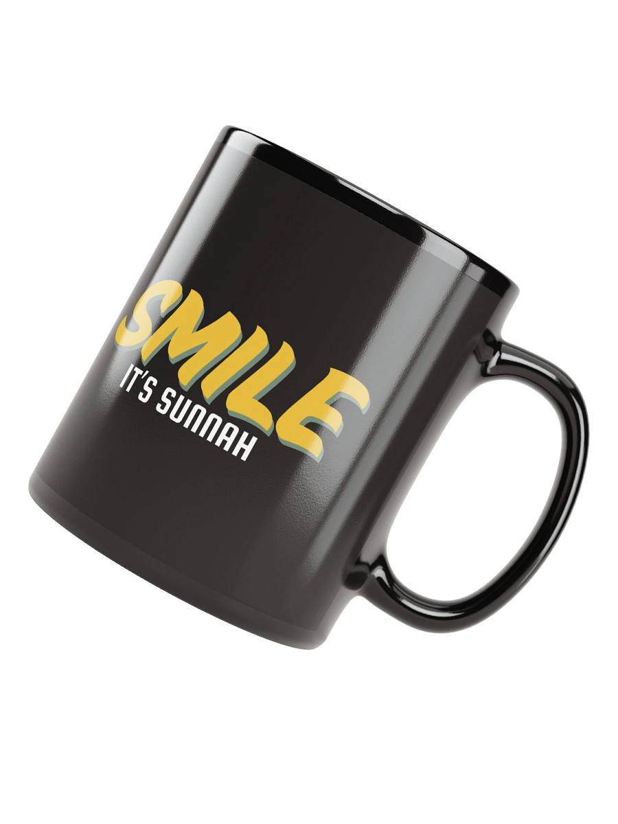 Black "Smile It's Sunnah" Mug in Golden Yellow product image (4)