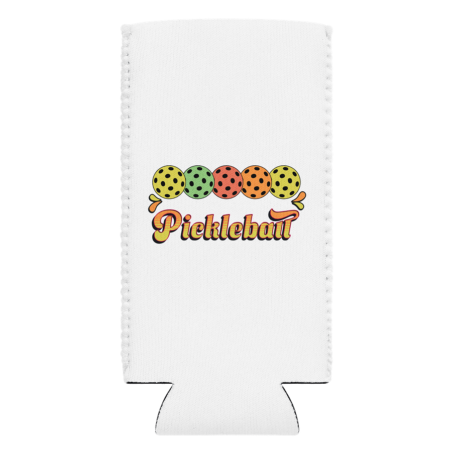 Pickleball Five Ball Row Colorful Coozie Can Cooler product image (1)