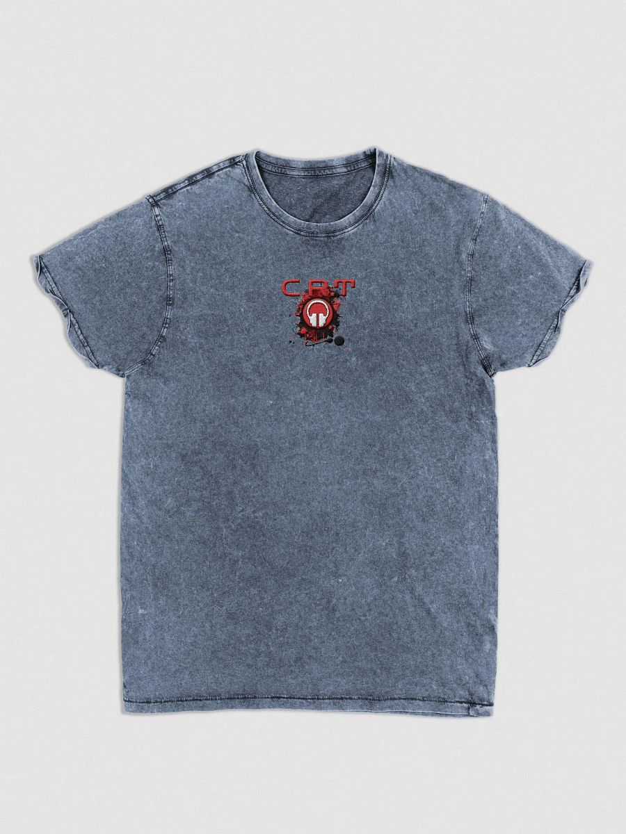 Front & Centre CRT Paint Splatter Headphones Embroidered Husky Denim T-Shirt product image (1)