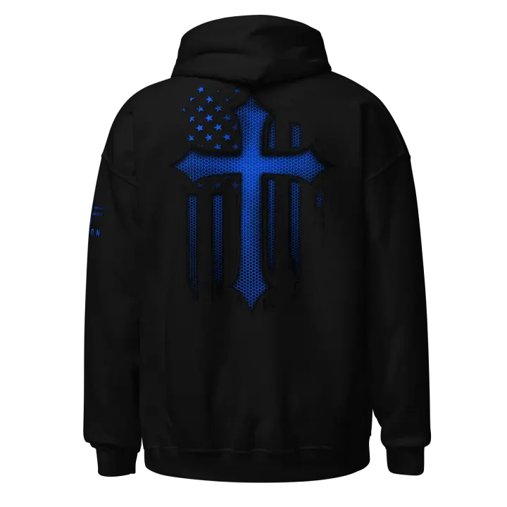 Christian Cross Blue Carbon Onyx Hoodie product image (1)