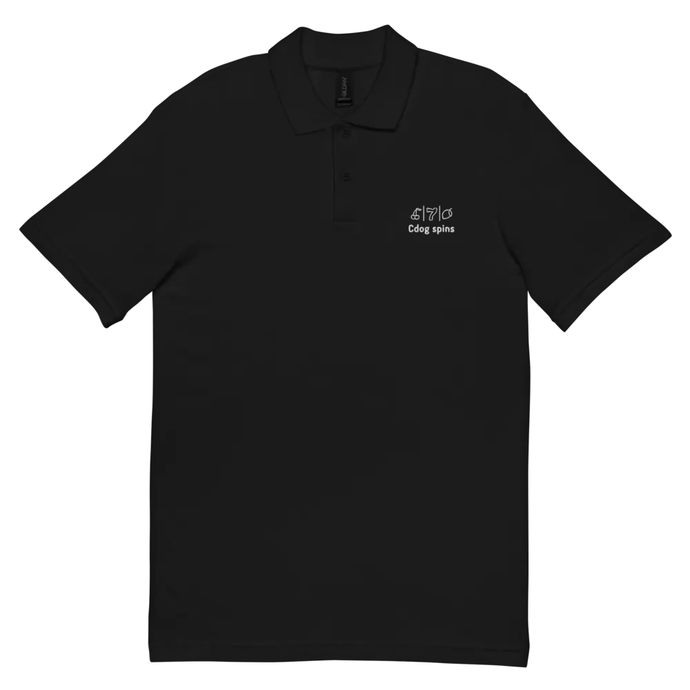 Cdog Spins Polo Unisex Black Full Logo product image (2)