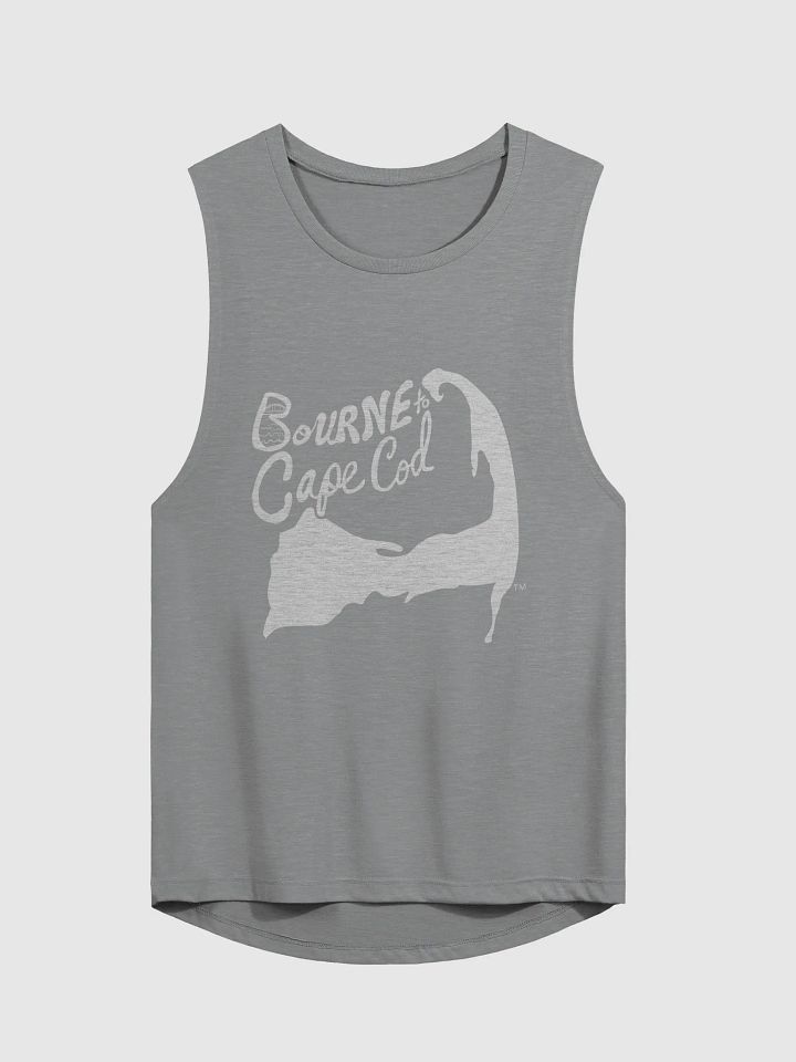 BOURNE to Cape Cod™ | Women’s Flowy Muscle Tank | Coastal Cool with a Relaxed Fit | White Logo product image (9)