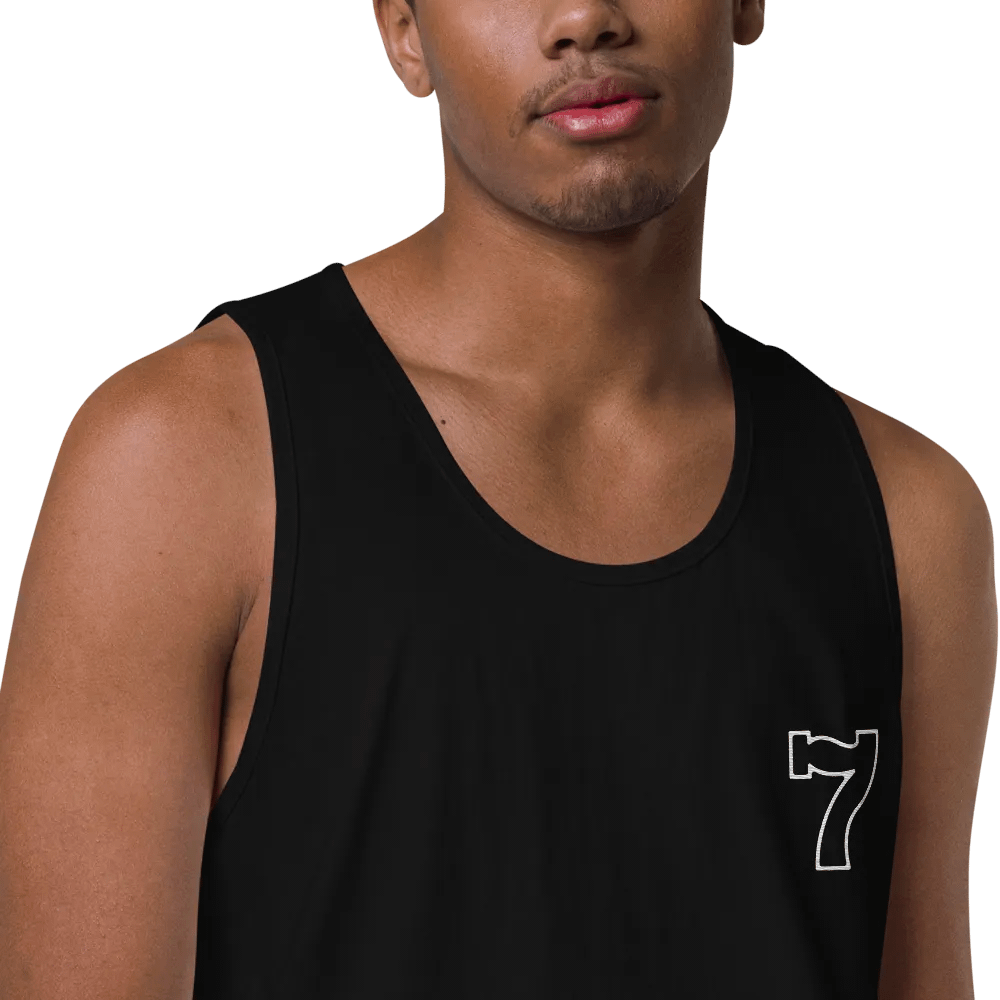 Cdog Spins 7 Black/White Embroided Tank Top product image (8)