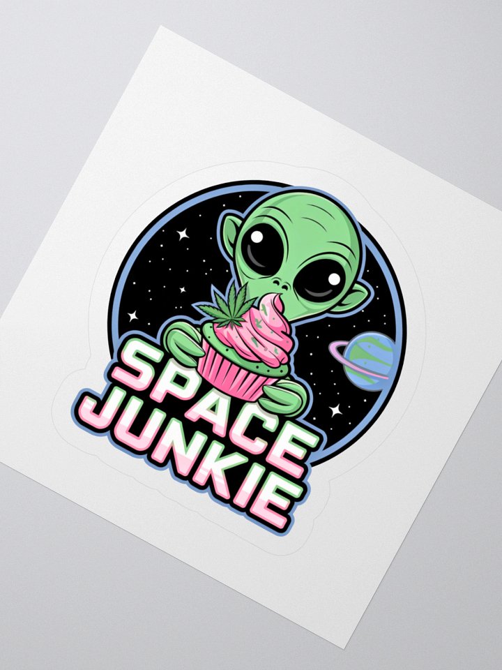 Space Junkie Alien Cupcake Sticker product image (7)