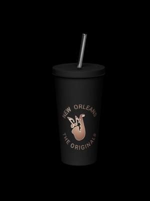 New Orleans: The Originals –Jazz 🎺- Saxophone Serenade Insulated Tumbler New Orleans: The Originals –Jazz - Express your musical passion on the go with our Saxophone Serenade Insulated Tumbler. 20 oz. stainless steel tumbler with saxophone and music notes design, includes straw and lid.