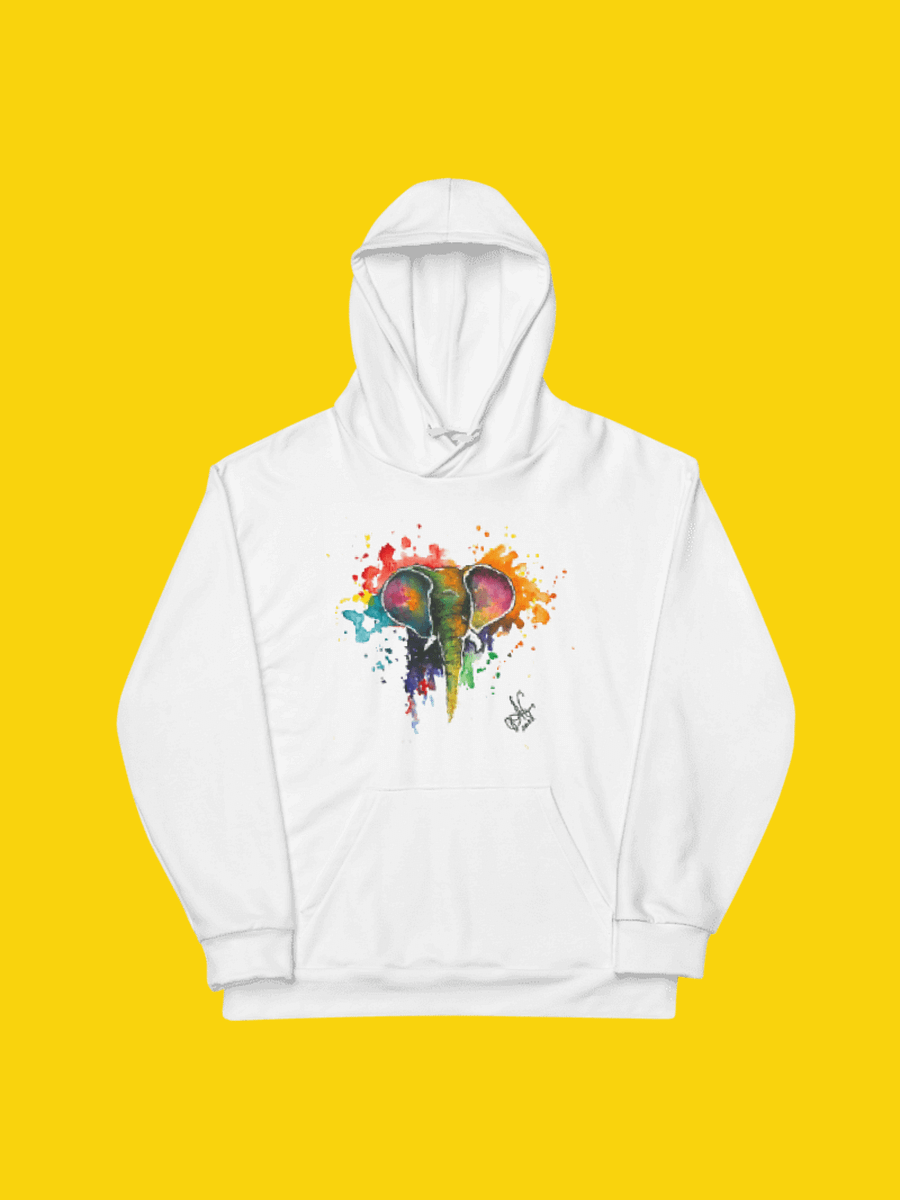 All-Over Print Recycled Unisex Hoodie ''Elefant'' | Anastasia Gracheva© product image (9)