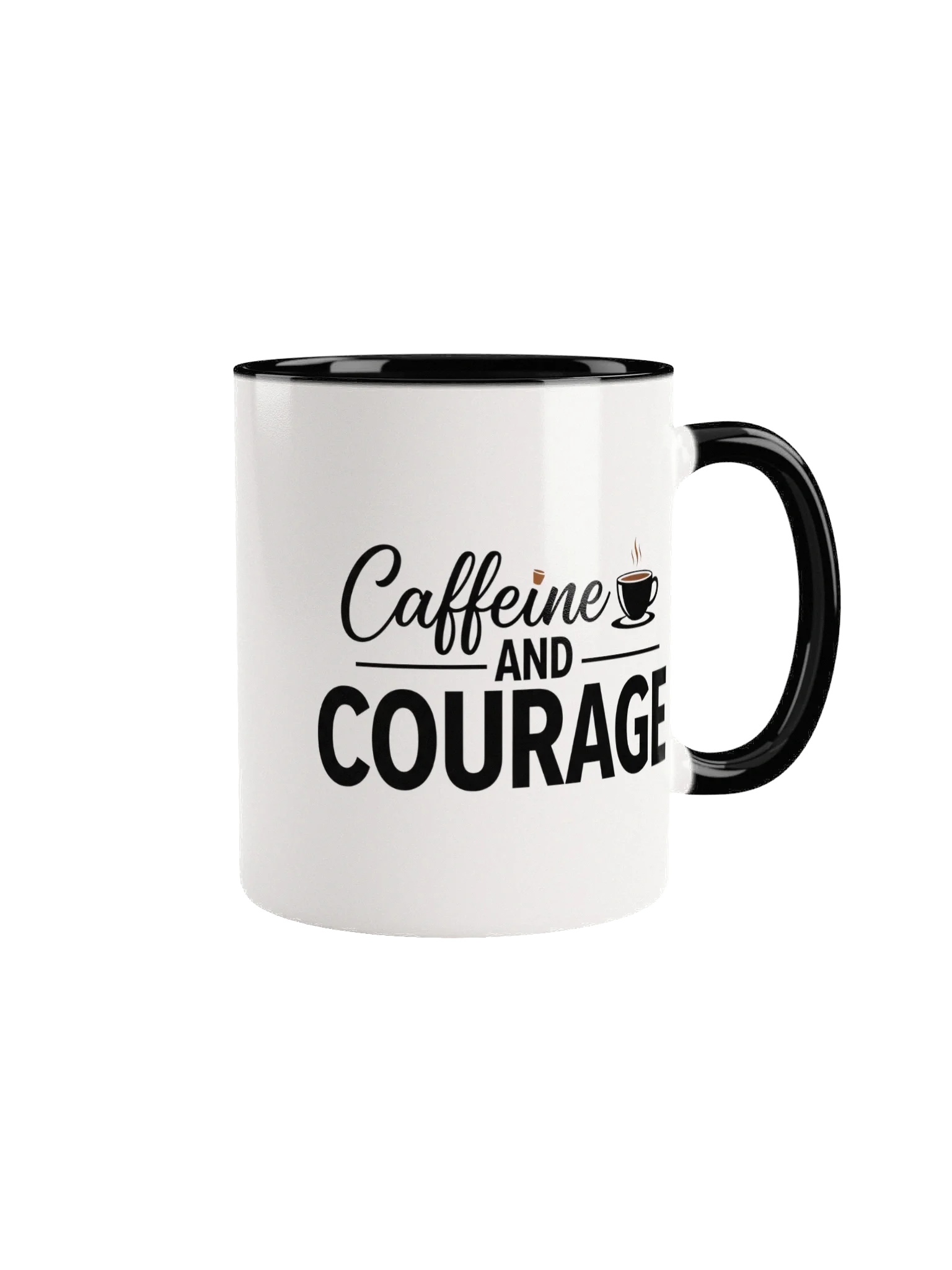 Caffeine and Courage Mug – Bold Morning Coffee Cup for Motivation & Energy Boost | Durable Ceramic Gift for Coffee Lovers product image (1)