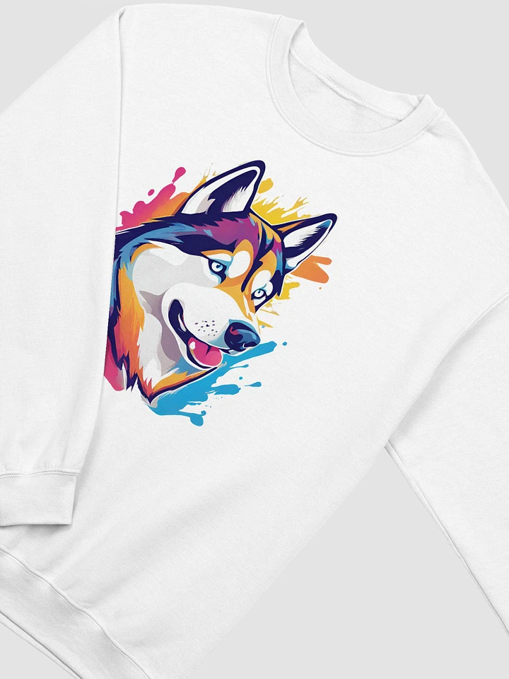 Colorful Siberian Husky Crewneck Sweatshirt product image (1)