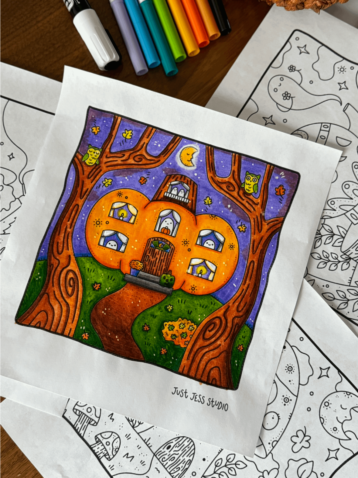 Spooky Cute Coloring Page Bundle - Digital Download product image (6)