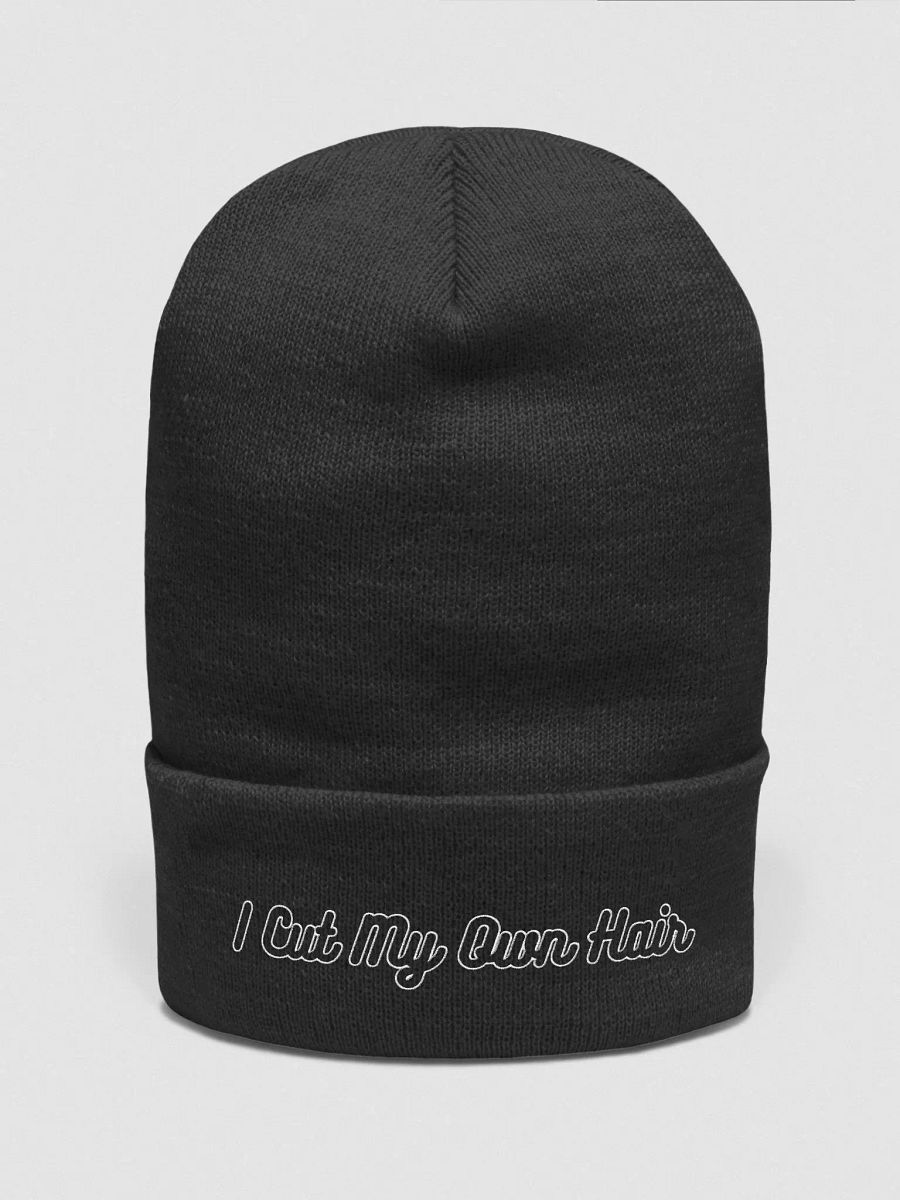 I Cut My Own Hair (blk beanie) product image (1)