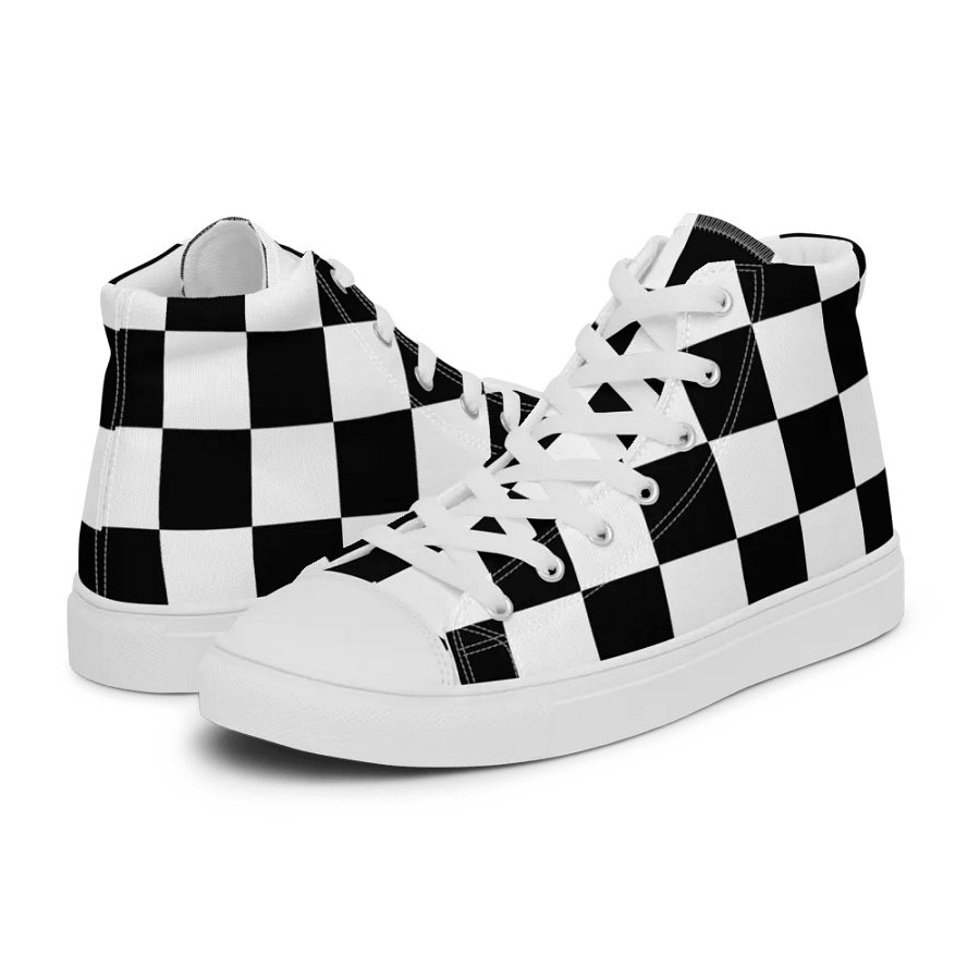 Women's large checks high top canvas sneakers product image (11)