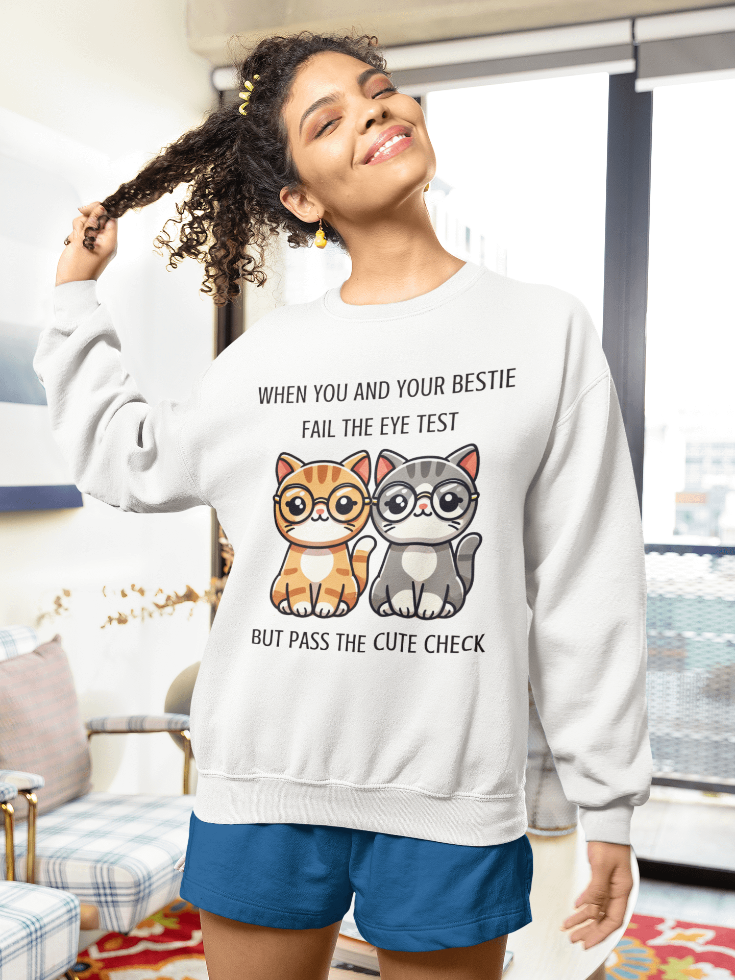 Cute Check Crewneck Sweatshirt product image (1)