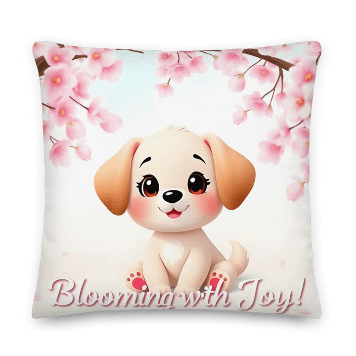 Cherry Blossom Pup All-Over Print Premium Pillow product image (2)