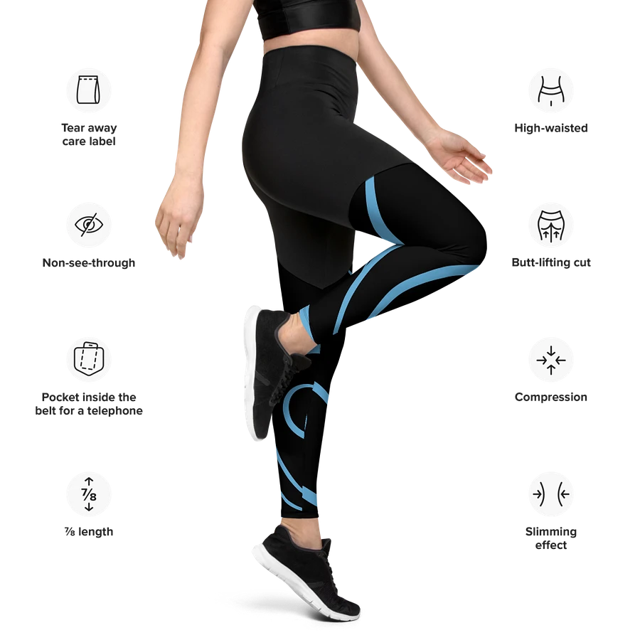 Flowing Blue Flourish All-Over Print Sports Leggings product image (44)