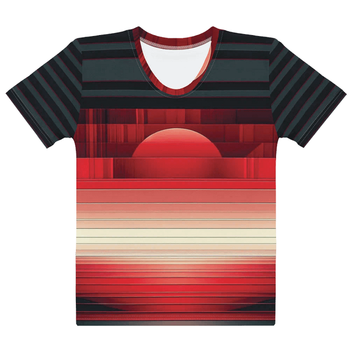 Women's Full-Print-5 Red Glitch Tee product image (1)