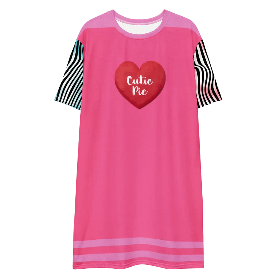 "Cutie Pie" Pink Stripe T-Shirt Dress product image (10)