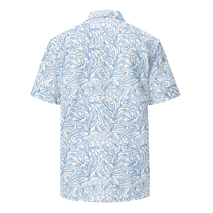 Embrace Tropical Vibes with the Blue Botanical Bliss Shirt product image (2)