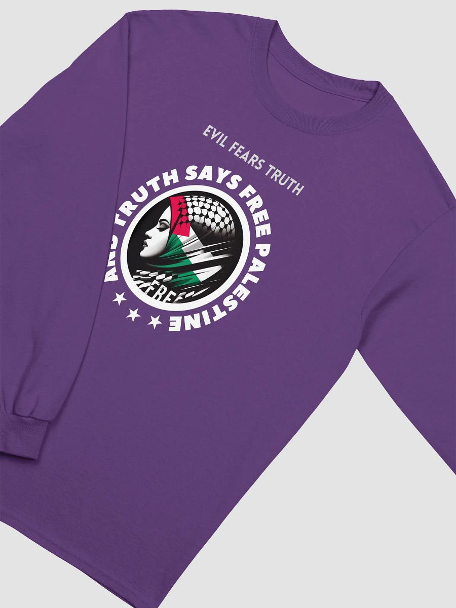 Free Palestine Soccer Hijab Long Sleeve Tee | Evil fears truth, and truth says: Free Palestine. product image (35)