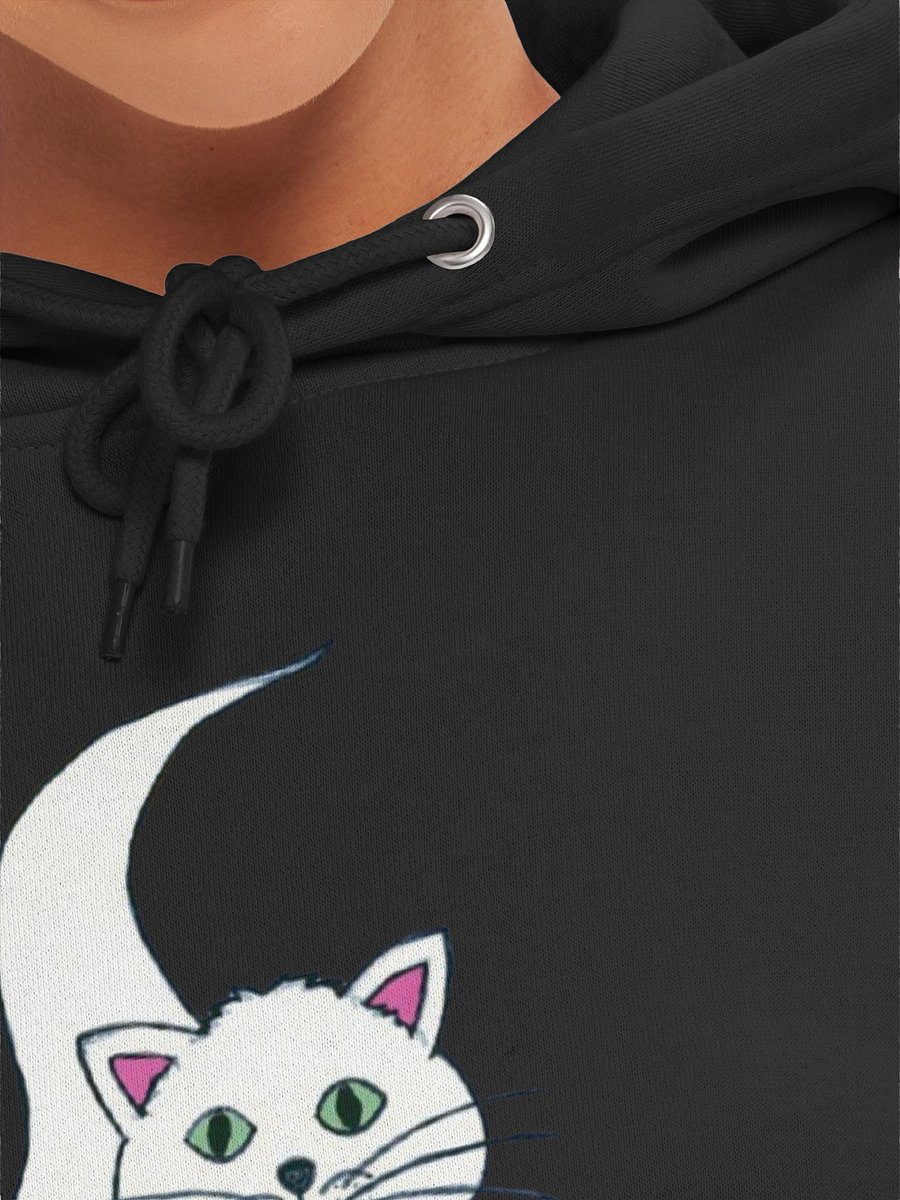 White Cat (art by Dina R.) akril painting picture - Hoodie product image (34)