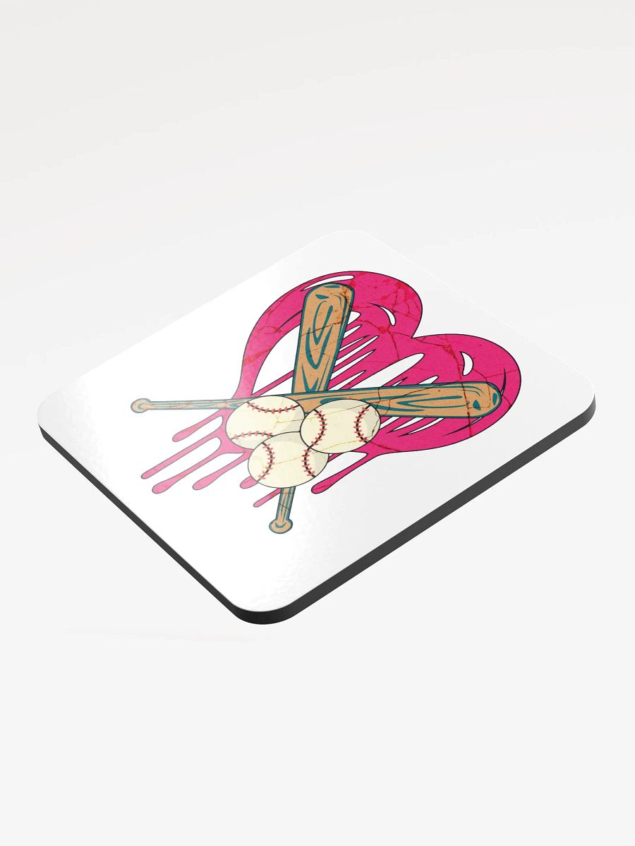 Heart Baseball Swingers Glossed Coaster product image (4)
