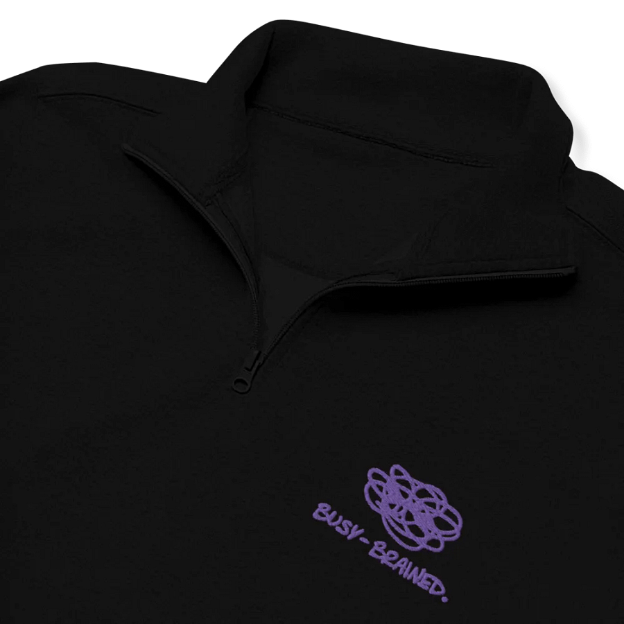 BUSY-BRAINED (purple) embroidered quarter zip product image (2)
