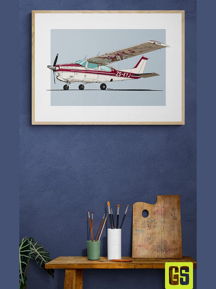 Cessna 210 ZS-KYJ Digital Printable Aviation Art Illustration Perfect Gift for Pilots & Enthusiasts product image (1)
