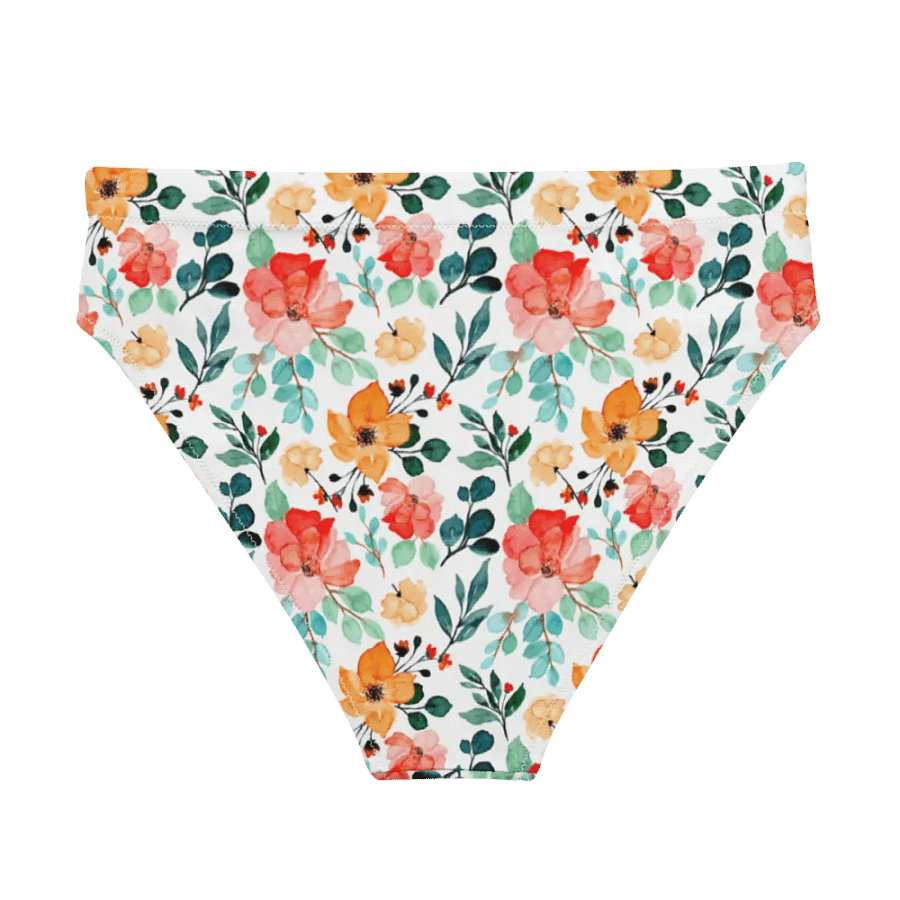 Watercolour Floral Pattern High Waisted Bikini Bottom product image (2)