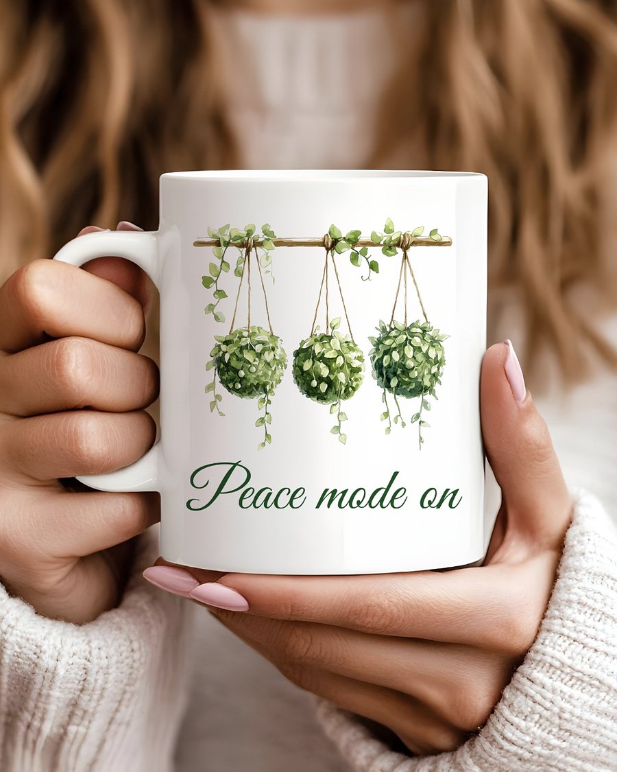 Peace Mode On Kokedama Coffee Mug (White) product image (1)