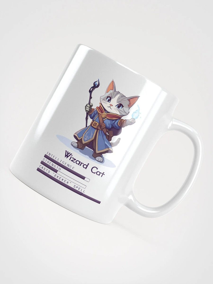 RPG Wizard Cat white ceramic mug 11oz 15oz 20oz for gamers and cat lovers product image (10)