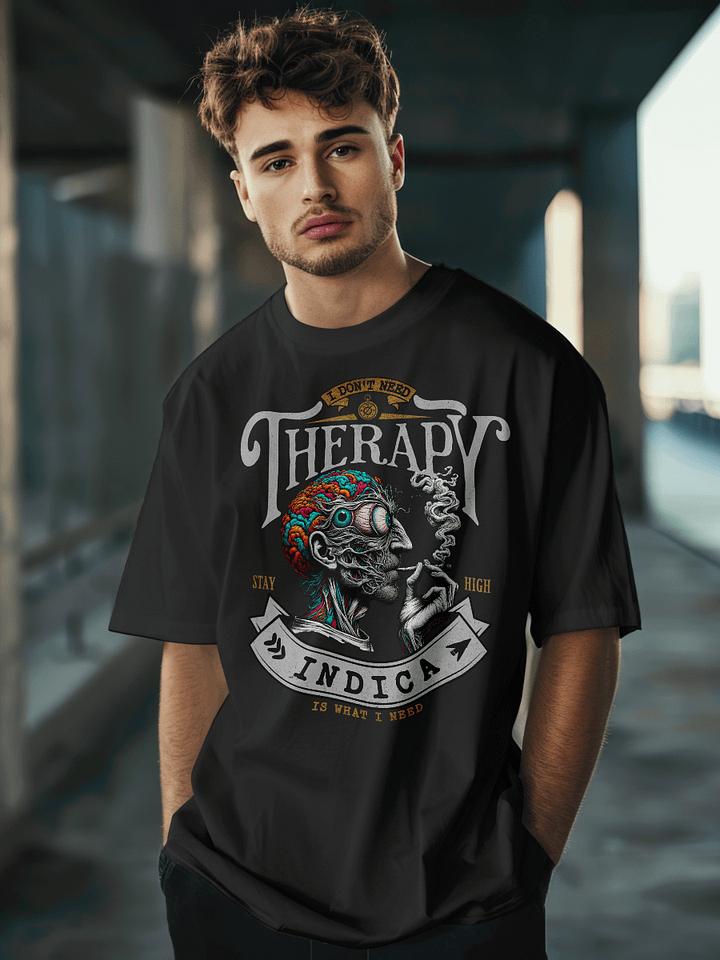 Psychedelic Mind - I Don't Need Therapy INDICA - Heavyweight T-Shirt product image (2)