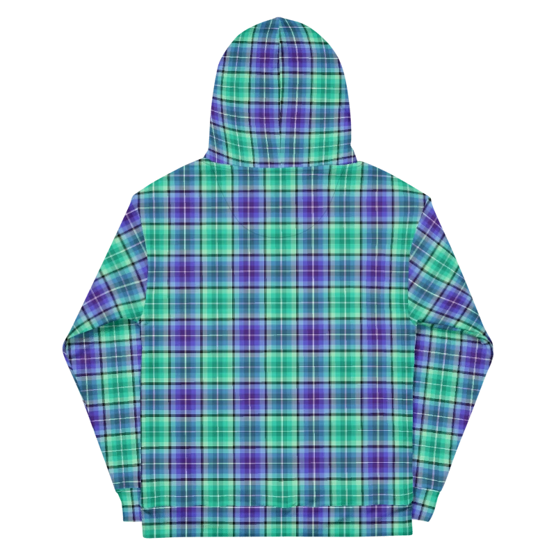 Bright Green and Purple Plaid Hoodie product image (7)