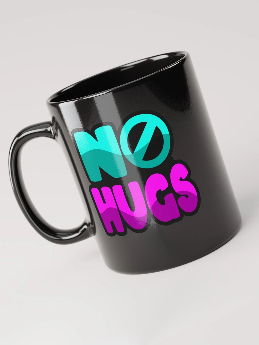 NO HUGS GLOSSY BLACK MUG product image (7)