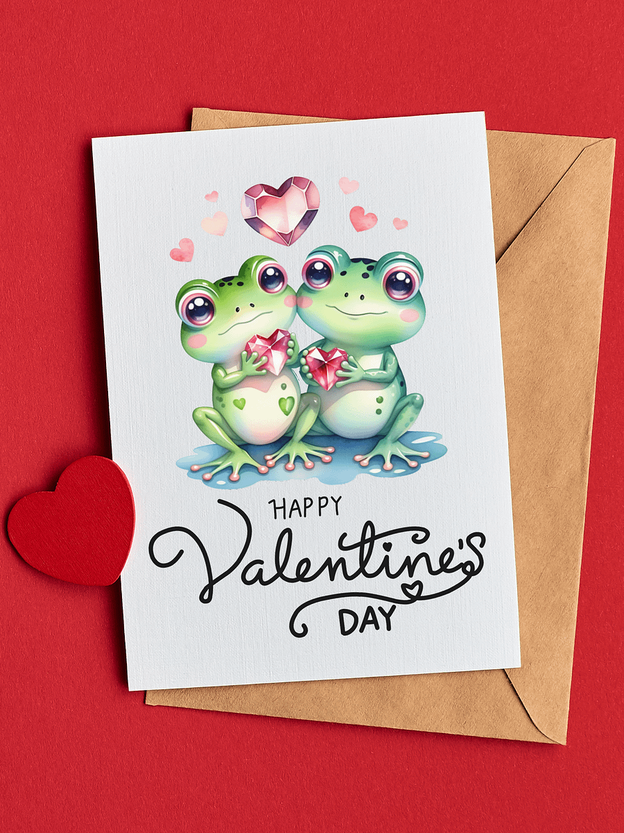 21 Watercolor Valentines Frog Clipart Bundle product image (6)