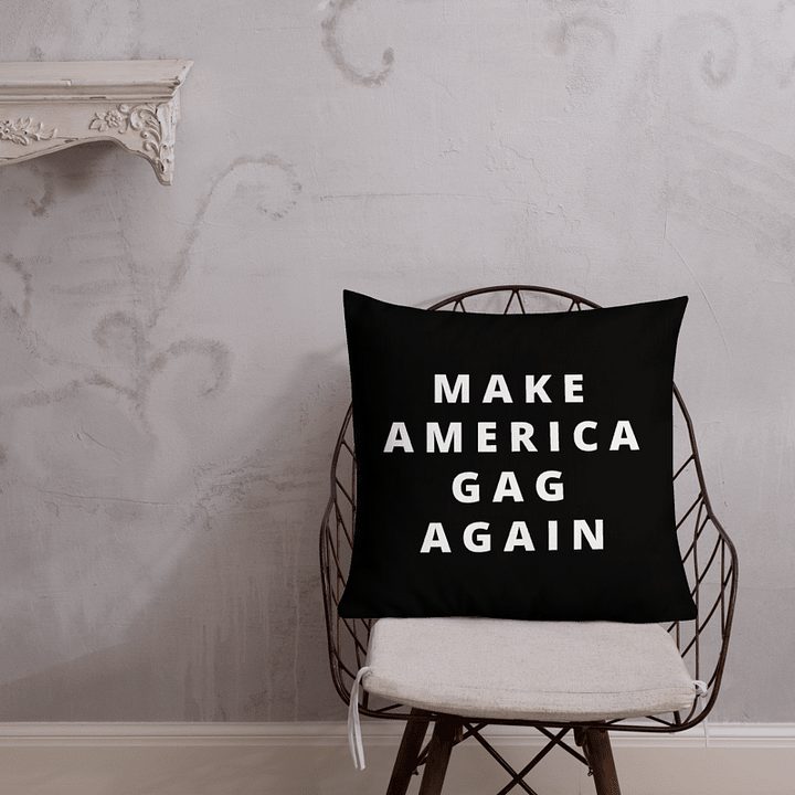 Black GAG Pillow: Make America Gag Again = MAGA product image (2)