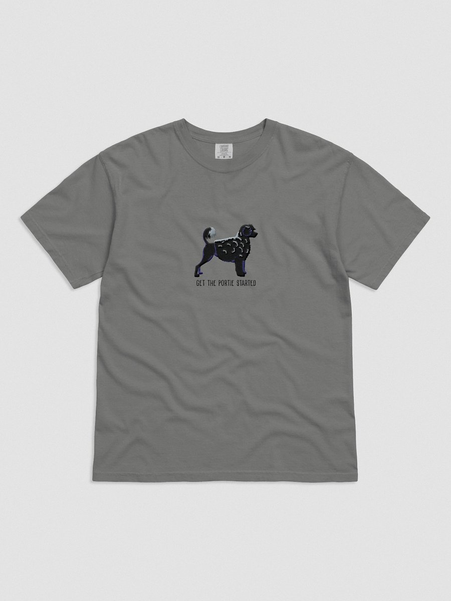 Get the Portie Started T-Shirt(Embroidered) of a Portuguese Water Dog(Black) product image (2)