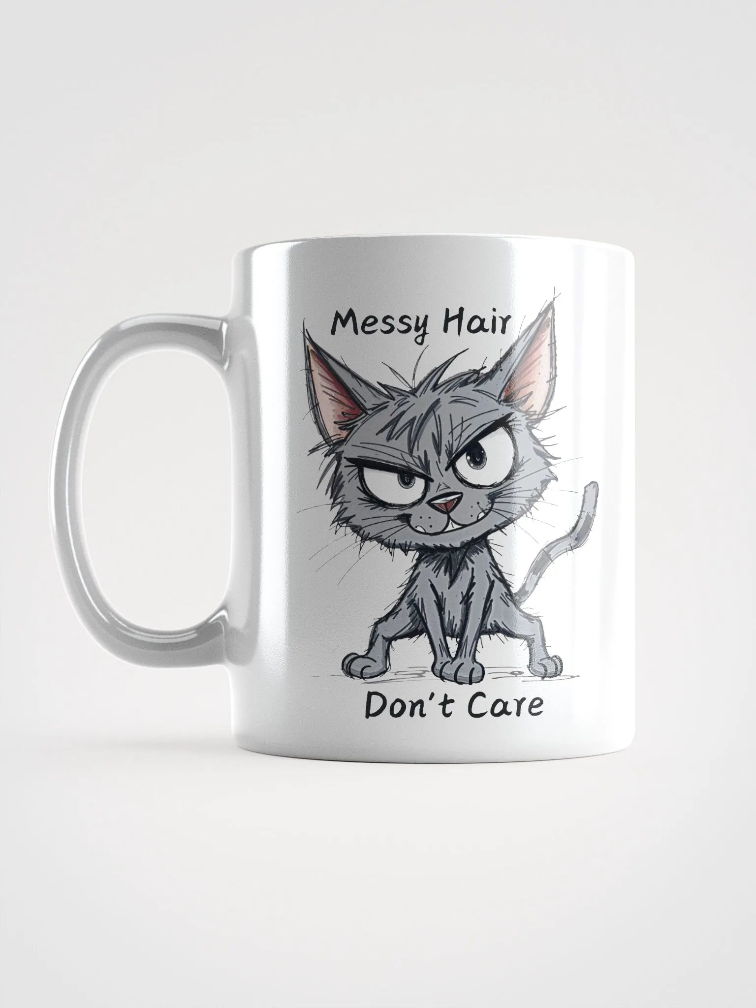 Messy Hair Don't Care Funny Cats Duo Mug product image (3)