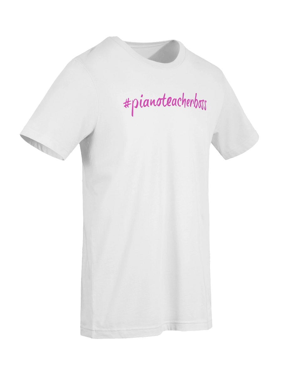 "Piano Teacher Boss" Cotton T-shirt with PINK Script product image (9)