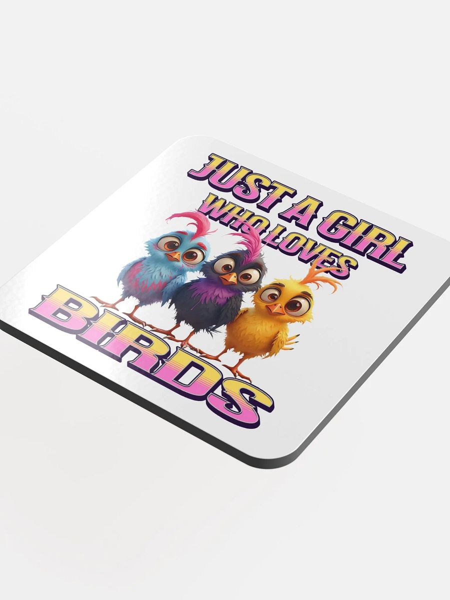 Just A Girl Who Loves Birds Whimsical Cork Coaster product image (4)