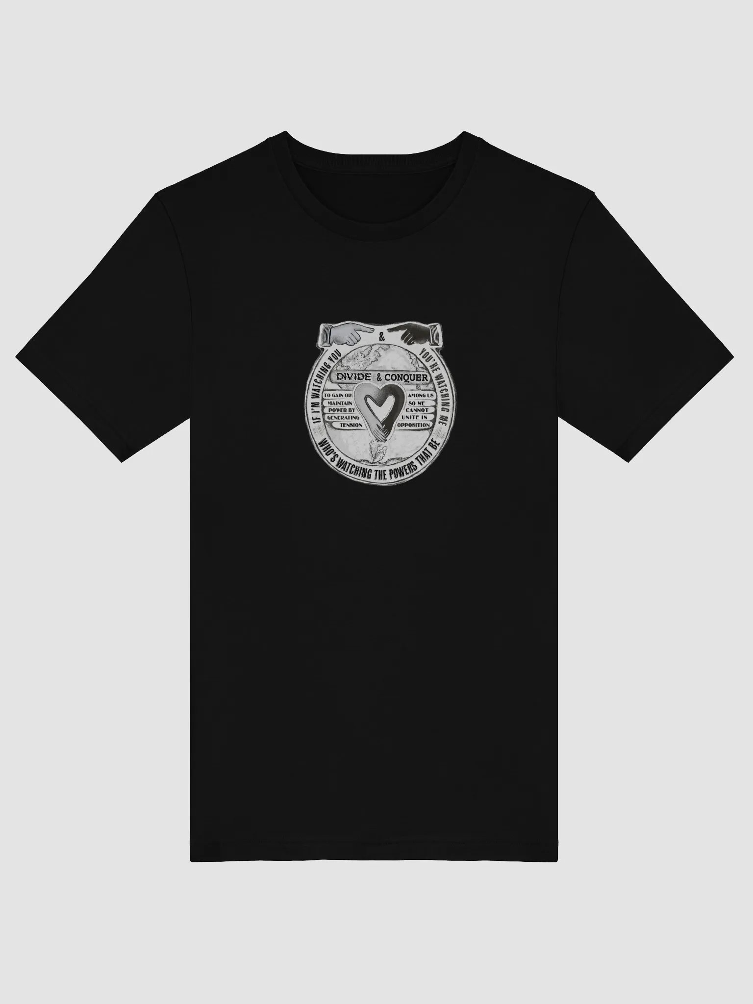 Divide & Conquer (Short sleeve T) Black Shirt white lettering product image (9)