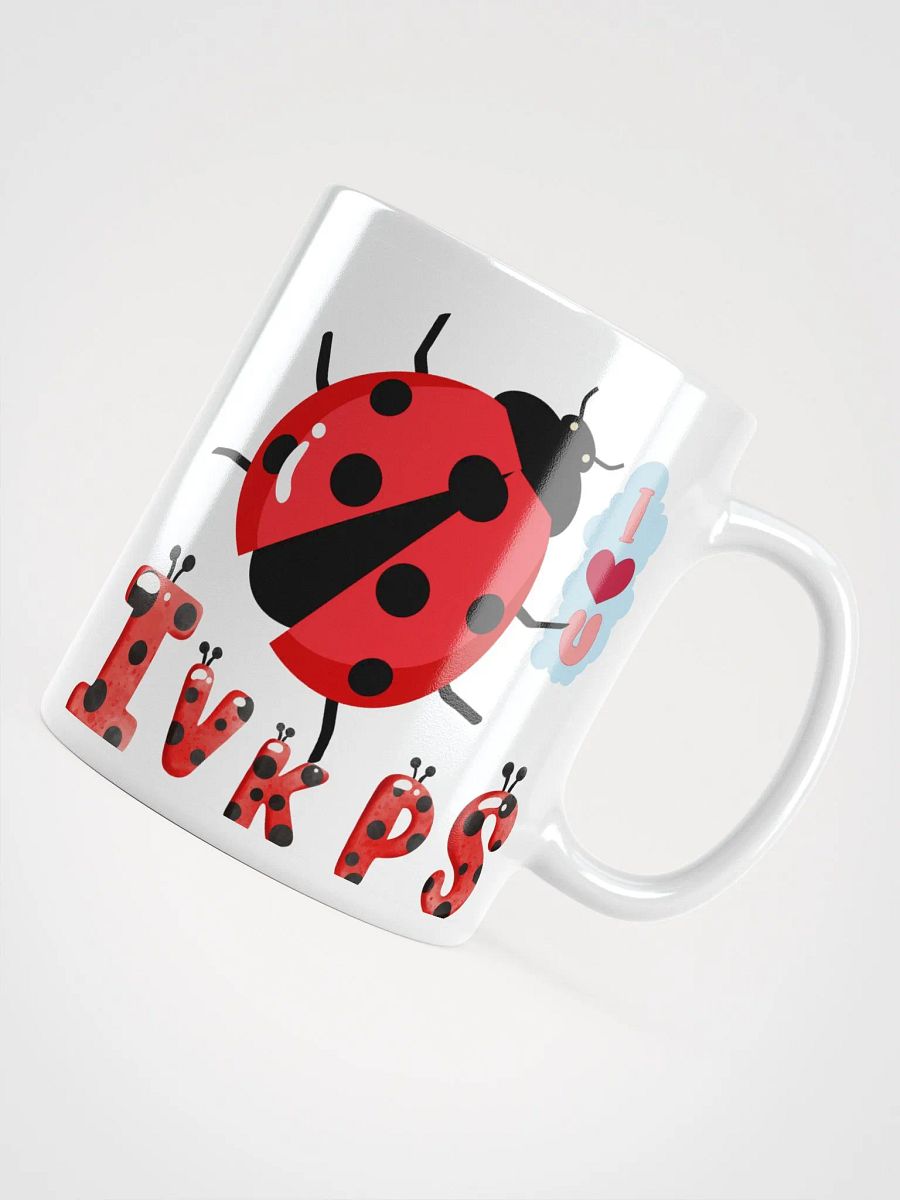 White Glossy Mug Ladybug product image (4)