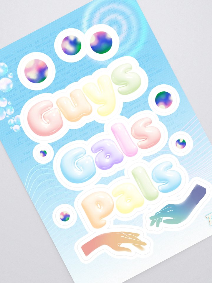 Guys Gals Pals Bubble Pride Sticker Sheet product image (1)