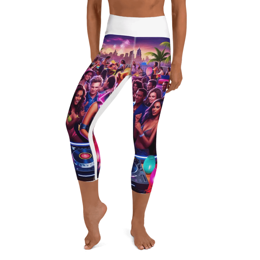 Sunset Rave Party Capri Leggings product image (4)