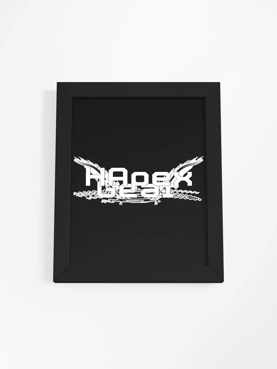 Framed - Black - High-Quality Matte Poster - Embroidered - White HApex Gear Black Logo product image (1)