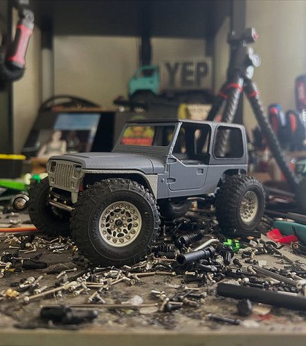 This lil guy is finally a roller 🥰 #scx24 #jeep #rccrawler