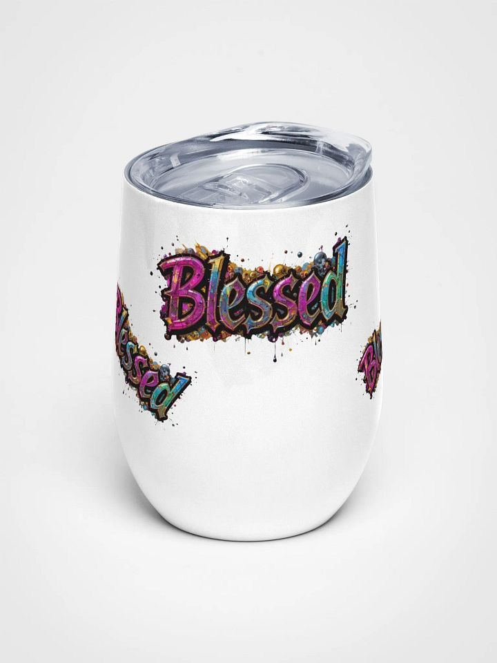 Blessed Glitter Wine Tumbler product image (1)