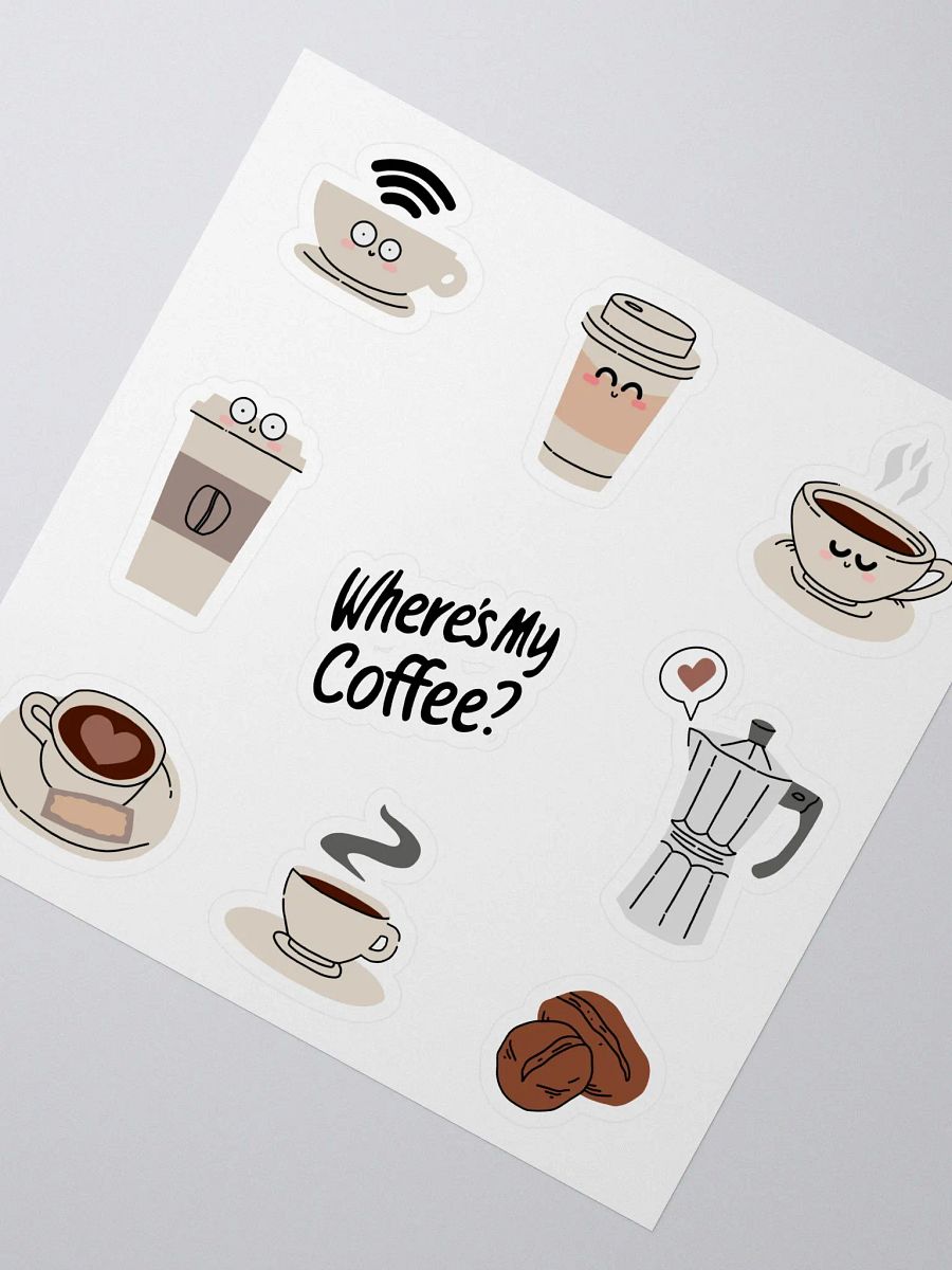 Cute Kiss Cut Coffee Stickers for Crafts, Scrapbooking & Journals – Coffee Lover Sticker Pack product image (3)