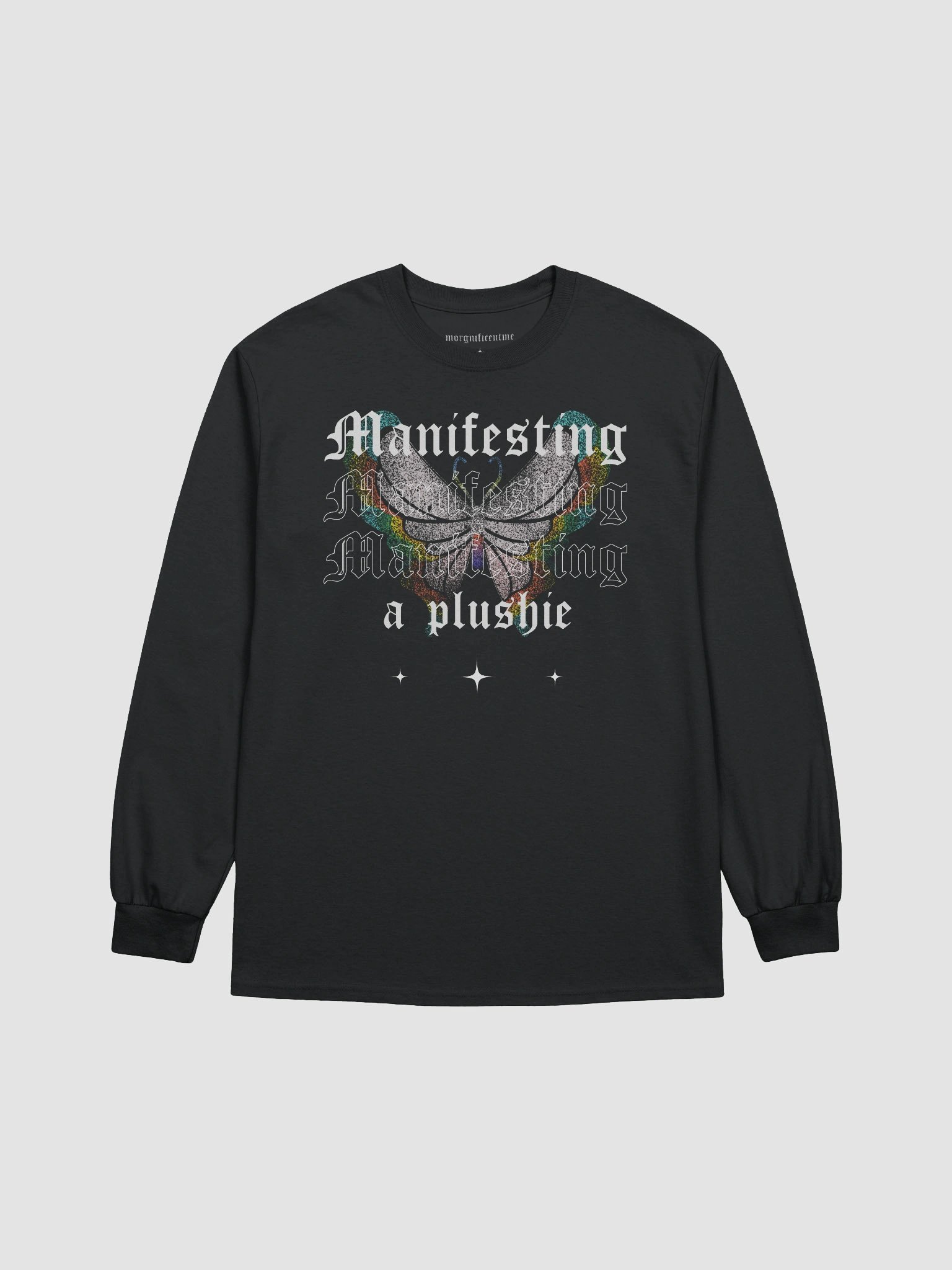 Front Print Manifesting a Plushie Long Sleeved Tee - Grunge Butterfly Edition product image (3)